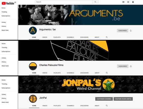 YOUTUBE CHANNELS VISUAL IDENTITIES